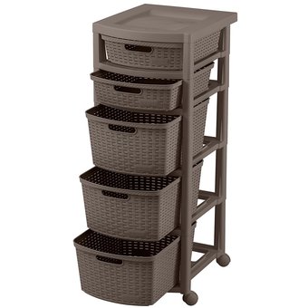 Gavetero Cajonero Grande 5 Gavetas Rattan